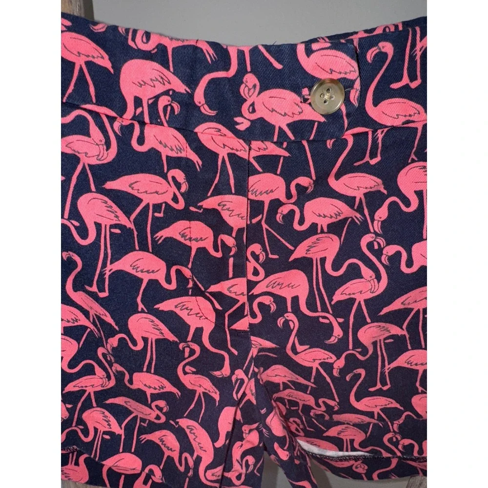 J.‎ Crew Factory Pink Flamingo Print Navy Chino Shorts Women's Size 4